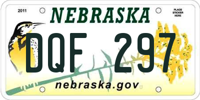 NE license plate DQF297