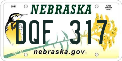NE license plate DQF317