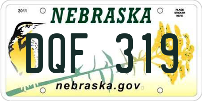 NE license plate DQF319