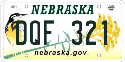 NE license plate DQF321