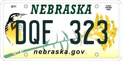 NE license plate DQF323