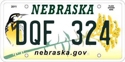NE license plate DQF324