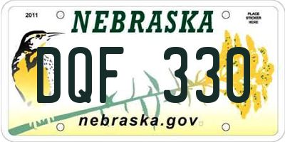 NE license plate DQF330