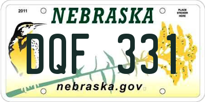 NE license plate DQF331
