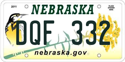 NE license plate DQF332