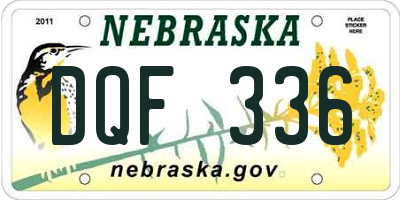 NE license plate DQF336