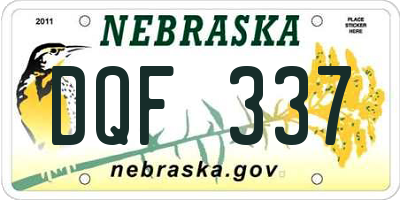 NE license plate DQF337