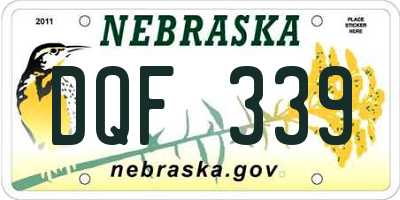 NE license plate DQF339