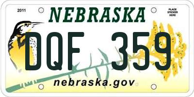 NE license plate DQF359