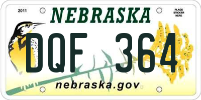 NE license plate DQF364