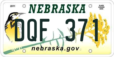 NE license plate DQF371