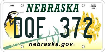 NE license plate DQF372
