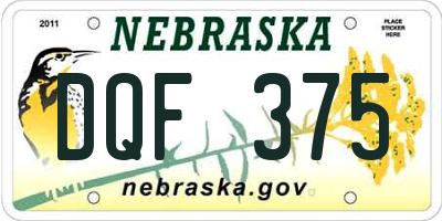 NE license plate DQF375