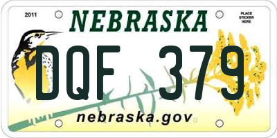 NE license plate DQF379