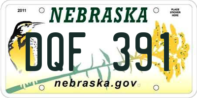 NE license plate DQF391