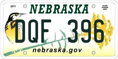 NE license plate DQF396
