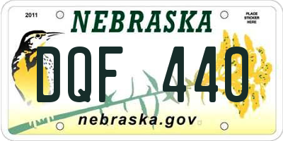 NE license plate DQF440