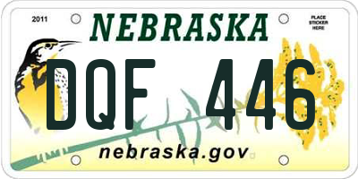 NE license plate DQF446