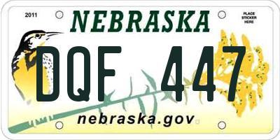 NE license plate DQF447