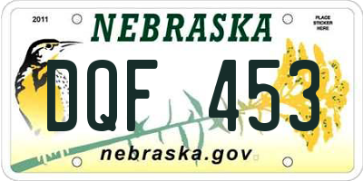 NE license plate DQF453