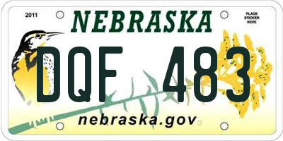 NE license plate DQF483