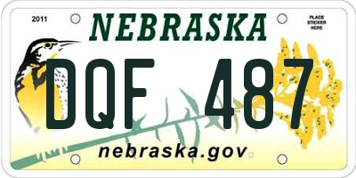 NE license plate DQF487