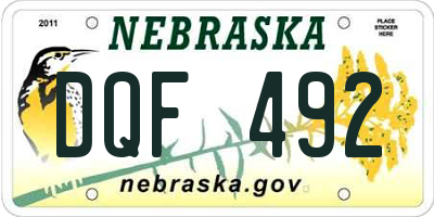 NE license plate DQF492
