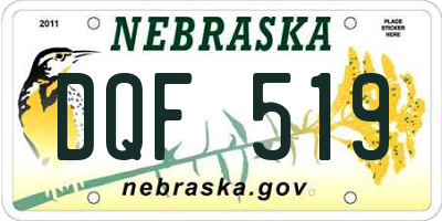 NE license plate DQF519
