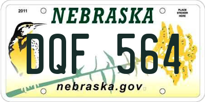 NE license plate DQF564