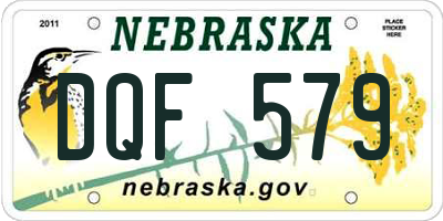 NE license plate DQF579
