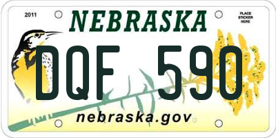 NE license plate DQF590