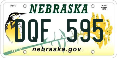 NE license plate DQF595
