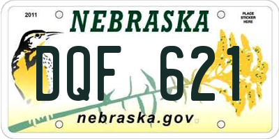 NE license plate DQF621