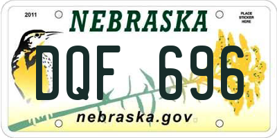 NE license plate DQF696