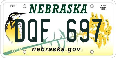 NE license plate DQF697