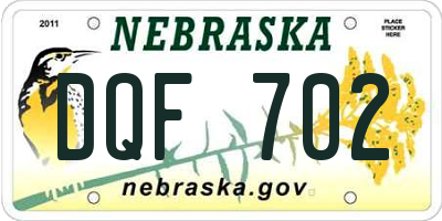 NE license plate DQF702