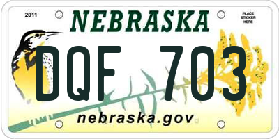 NE license plate DQF703