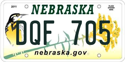 NE license plate DQF705