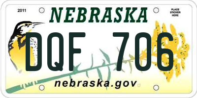 NE license plate DQF706