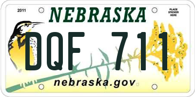NE license plate DQF711