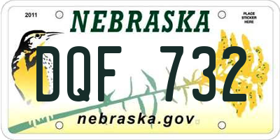 NE license plate DQF732
