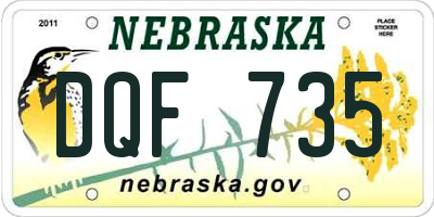 NE license plate DQF735