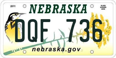 NE license plate DQF736