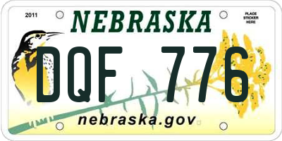 NE license plate DQF776