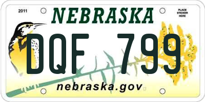 NE license plate DQF799