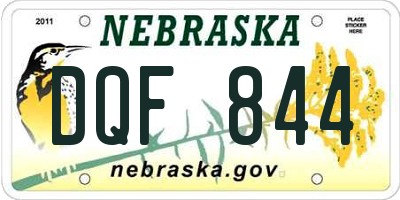 NE license plate DQF844