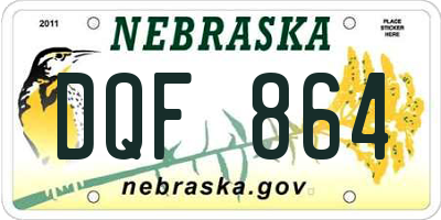 NE license plate DQF864