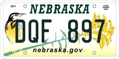 NE license plate DQF897