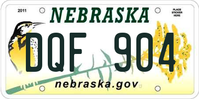 NE license plate DQF904
