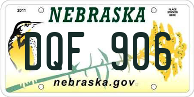 NE license plate DQF906